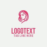 Linear Essence linear lady face logo vector