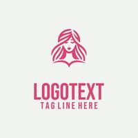 Linear Allure linear lady face logo vector
