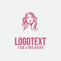 Face in Lines linear lady face logo vector