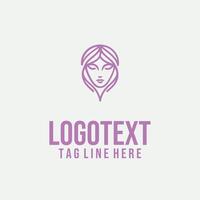 Time less Contour linear lady face vector