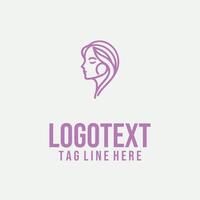 Grace Trace Face linear lady face logo vector