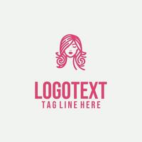 Radiant Form Glow linear lady face logo vector