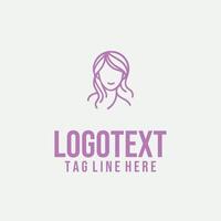 SoftGlow Lines linear lady face logo vector