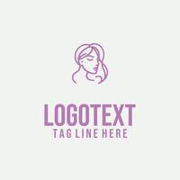 Linear Feminine Craft linear lady face logo vector