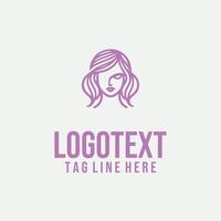 Sculpted Curve linear lady face logo vector