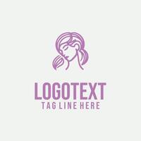 Silhouette Flow linear lady face vector