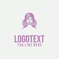 Linear Dream Line linear lady face logo vector