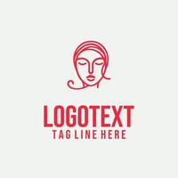 Soft Finesse Line linear lady face logo vector