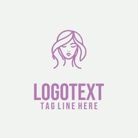 Grace Form linear lady face logo vector