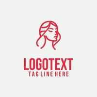 Linear Line Craft linear lady face logo vector