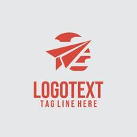 Flight Horizon paper plane logo vector