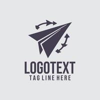Sky Link paper plane logo vector