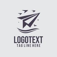 Jet Stream paper plane logo vector