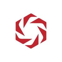 Red Hexagon Ornamental Logo Template Illustration Design. EPS 10. vector