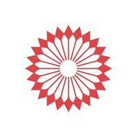 Circle Red Ornamental Blossom Flower Logo Template Illustration Design. EPS 10. vector