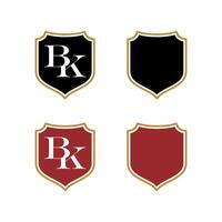 Set B K Letter Shield Logo Template Illustration Design. EPS 10. vector