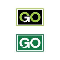Set Rectangle Shape GO Logo Template Illustration Design. EPS 10. vector