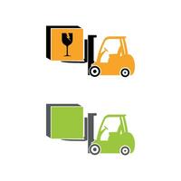 Set Forklift Icon Logo Template Illustration Design. EPS 10. vector