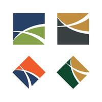 Set Abstract Swoosh Line in Square Logo Template for Finance Illustration Design. EPS 10. vector