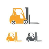 Set Yellow Forklift Icon Logo Template Illustration Design. EPS 10. vector