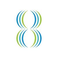 Number 8 Swoosh Logo Template Illustration Design. EPS 10. vector