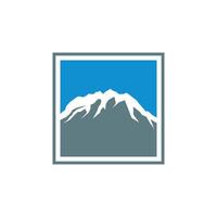 Mountain in Square Logo Illustration Design. EPS 10. vector