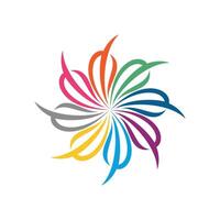 Colorful Leaves Flower Circle Logo Template Illustration Design. EPS 10. vector