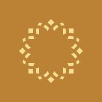 Gold Border Frame Star Flower Ornamental Pictograph Logo Template Illustration Design. EPS 10. vector