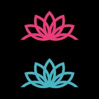 Set Blossom Lily or Lotus Flower Logo Template Illustration Design. EPS 10. vector