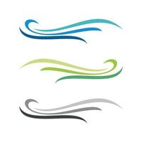 Set Ornamental Element Wave Line Logo Template Illustration Design. vector