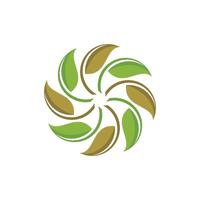Decorative Flower Green Natural Leaf Logo Template Illustration Design. EPS 10. vector