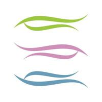 Set Colorful Decorative Ornamental Wave Line Logo Template Illustration Design. EPS 10. vector