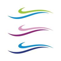 Colorful Set Ornamental Wave Water Line Logo Template Illustration Design. EPS 10. vector