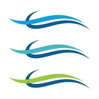 Set Ornamental Wave Line Logo Template Illustration Design. EPS 10. vector