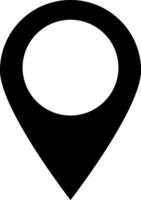 Stencil black map pointer icon isolated. GPS location clipart vector