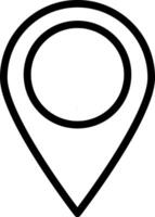 Outline black map pointer icon isolated GPS location vector