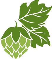 Stencil green hop cone icon Design element vector