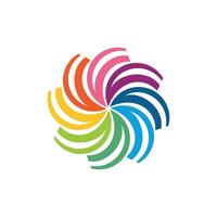Decorative Circle Colorful Flower Star Logo Template Illustration Design. EPS 10. vector