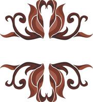 Swirl Floral Patterns for Cozy Brown Aesthetics vector