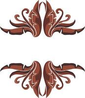 Graceful Swirl Flora Ornaments for Brown Settings vector