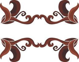 Flourishing Swirl Floral Ornaments for Brown Spaces vector