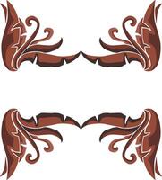 Rustic Brown Swirl Floral Decorative Elements vector