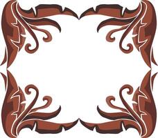 Whimsical Swirl Floral Designs in Brown Hues vector