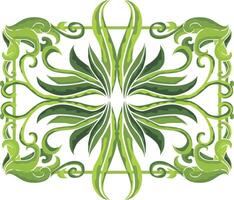 Floral Border Embellishments with a Green Touch vector