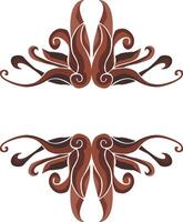 Brown-Inspired Swirl Floral Ornamentation vector