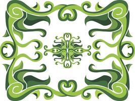 Enchanting Swirl Floral Motifs for Green Interiors vector