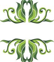 Delicate Swirl Flora Embellishments for Green Styling vector
