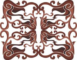 Artistic Swirl Floral Motifs in Brown Shades vector