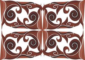 Intricate Brown Swirl Floral Motifs for Decor vector
