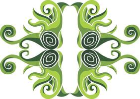 Serene Swirl Floral Ornaments for Harmonious Green Decor vector